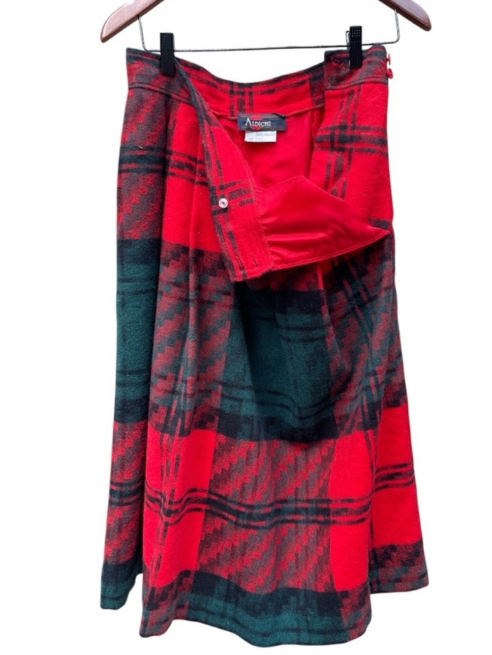 Cabin Cozy Tartan Plaid Midi Skirt Wool Blend A-Line Winter 6–8 - Picture 4 of 8
